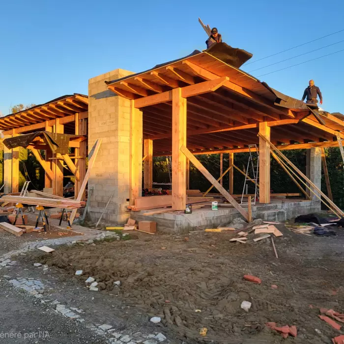 Chantier de charpente à Toulouse